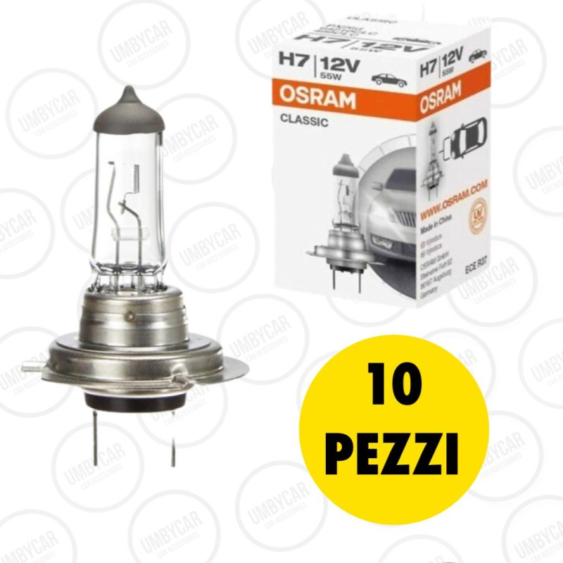 10 PEZZI LAMPADA OSRAM H7 CLASSIC 12V 55W